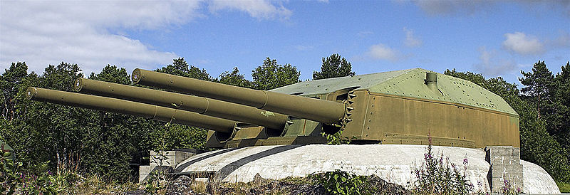 Po uszkodzeniu w czasie wojny zdemontowana i użyta w Norwegii jako bateria nadbrzeżna,